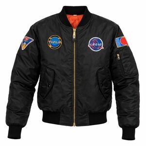 Rothco Logic Thalia Aquarius III MA-1 Flight Bomber Jacket Black Mens Medium